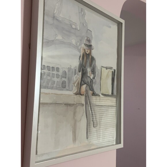 SIGNED Woman Fashion PARIS by Parvez Taj Framed Wall Art 18 X 12 - Picture 2 of 12